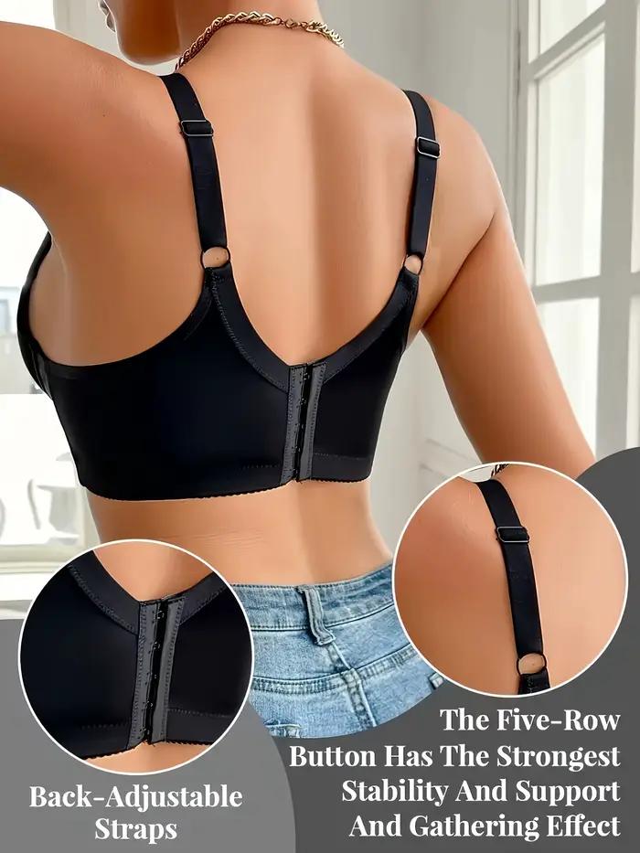 Soutien-gorge pliable en dentelle pour femme, style européen élégant - confortable et respirant, bretelles réglables avec support en anneau métallique