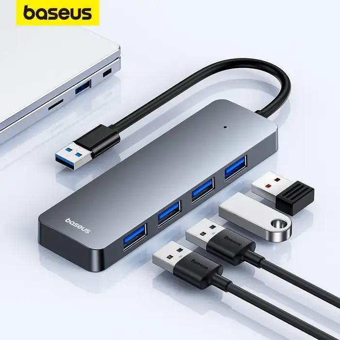 Bas192.- airies USB 3.0 4 ports ABS pour ordinateur portable, adaptateur multi-séparateur pour Xiaomi, Lenovo, Macbook, PC, accessoires informatiques