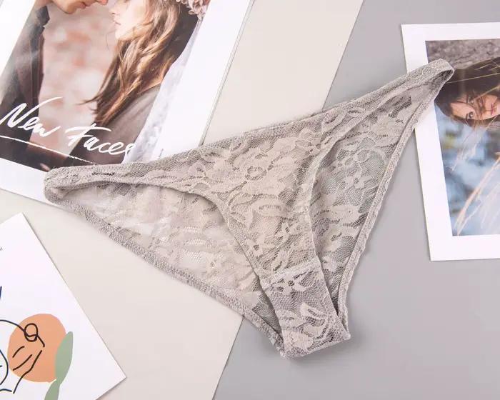 Sous-vêtements sexy en dentelle pour femmes, culotte transparente, slip confortable, taille basse, caleçon sans couture, lingerie féminine