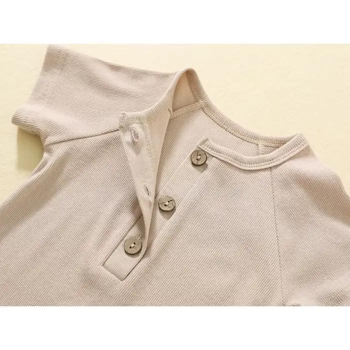 Barboteuse pour bébé garçon, vêtements d'été, pyjama fin pour bébé, combinaison à manches courtes, vêtements côtelés, tricot, tenues extensibles pour filles