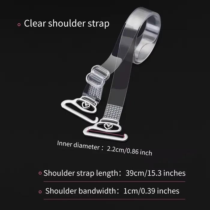 1 paire de bretelles transparentes, sous-vêtements invisibles sans couture, soutien-gorge à bretelles, sangle anti-chute, peut exposer des accessoires de soutien-gorge