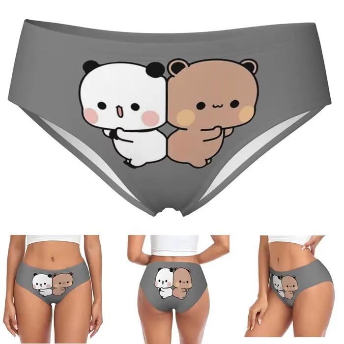 Personnalisé mignon DuDu ours et BuBu Panda Couple culottes slips femmes confort slips sous-vêtements respirant femme caleçon