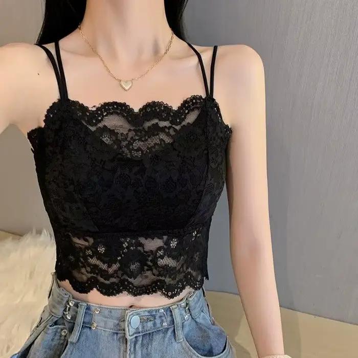 M-XL dos Sexy grand soutien-gorge Sexy dentelle Tube Top rassemblement avec coussretours de poitrine femmes soutien-gorge respirant antichoc sans jantes soutien-gorge