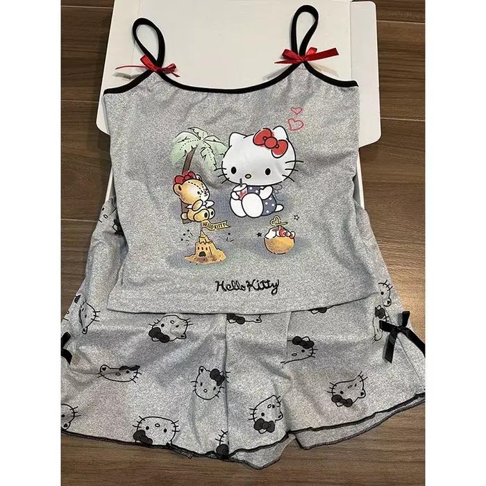 Kawaii Hello Kitty pyžamový set s integrovanou podprsenkou