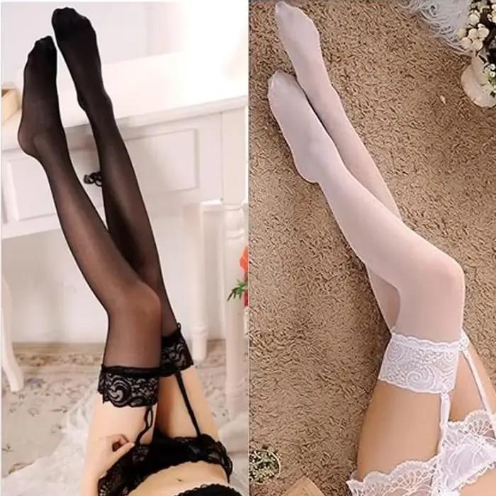 Ensemble porte-jarretelles et bas en dentelle pour femmes, culotte à bretelles en Jacquard, Mini jupe avec nœud en Satin, bonneterie en maille, Lingerie