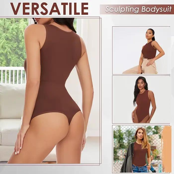Tongs Body pour femmes contrôle du ventre Shapewear Racerback haut nouveau corps sculptant Shaper col haut combinaison salopette