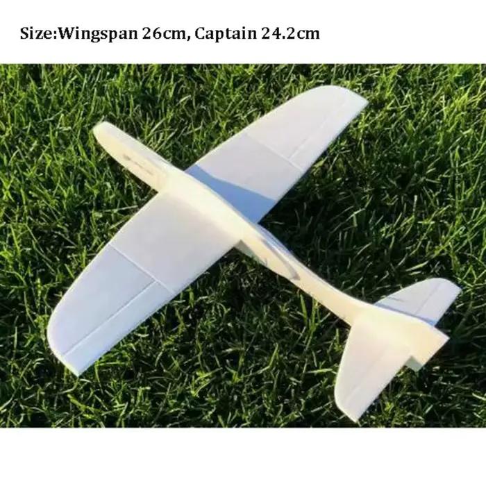 Modèle de planeur léger en plastique pour bricolage, avion à lancer pour l'extérieur, biplan en mousse blanche non fini