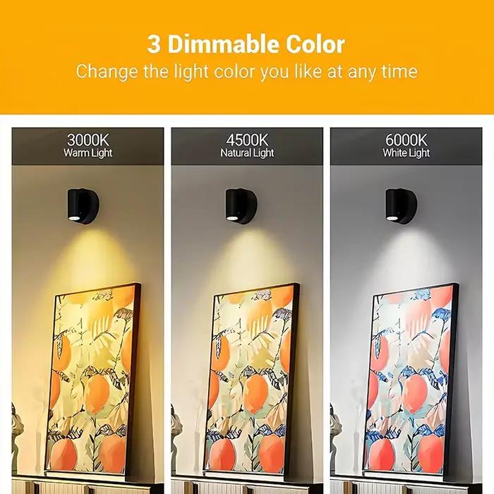Veilleuse magnétique intelligente à couleur réglable, rechargeable par USB, petite lampe murale pour chambre, salle de rangement, couloir, exposition d'art