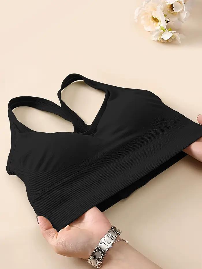 Soutien-gorge de sport pour femmes grandes tailles avec bretelles croisées et rembourrage, push-up, confortable, haute élasticité, respirant, doux pour la peau