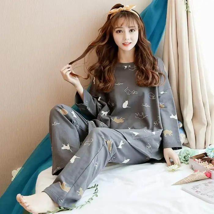 Pyjama à manches longues pour femmes, doux et décontracté, vêtements de maison en soie, ensemble de vêtements de nuit simples et confortables, nouvelle collection printemps et automne 2025