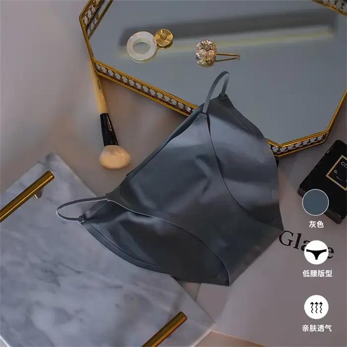 Culotte Sexy à ceinture fine pour femmes, sous-vêtements brésiliens sans couture, slips confortables pour filles, Lingerie en soie glacée