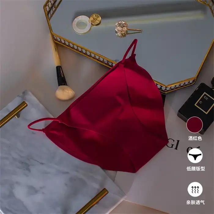 Culotte Sexy à ceinture fine pour femmes, sous-vêtements brésiliens sans couture, slips confortables pour filles, Lingerie en soie glacée