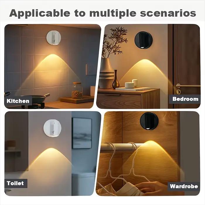 Veilleuse magnétique intelligente à couleur réglable, rechargeable par USB, petite lampe murale pour chambre, salle de rangement, couloir, exposition d'art