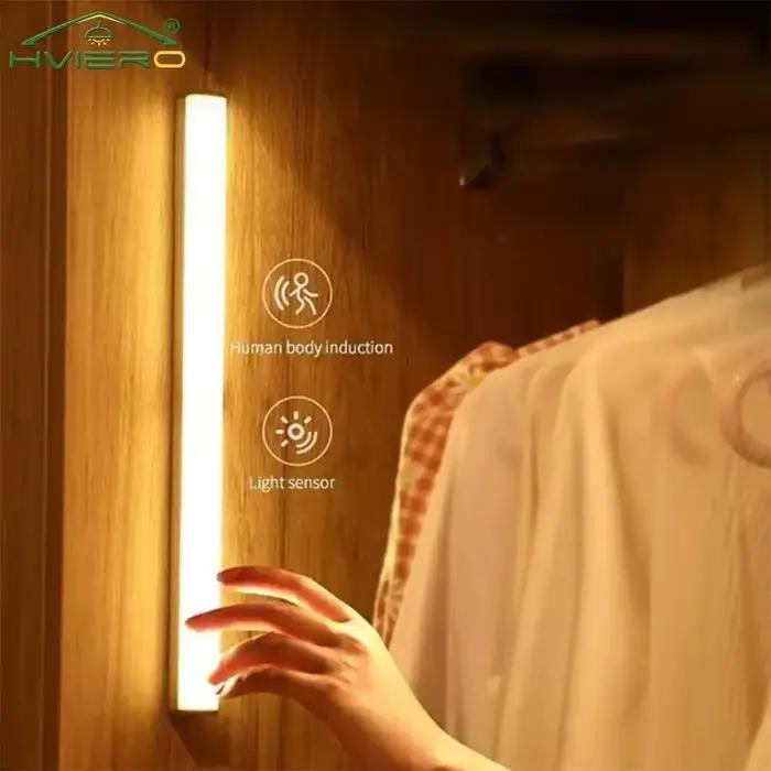 Veilleuses LED sans fil avec détecteur de mouvement, lampe aste par USB, ampoule magnétique pour armoire, chambre, Cisco, cuisine, allée, détecteur de tube