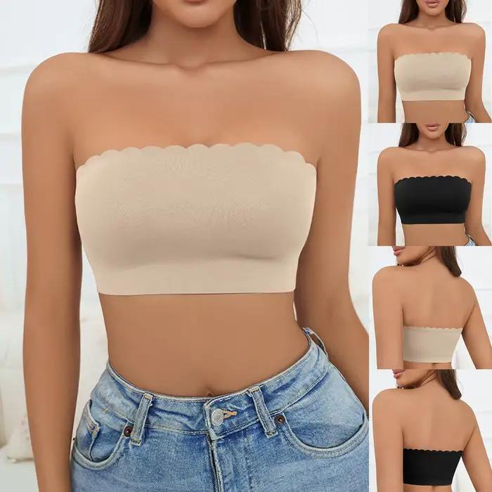 Sous-vêtements Bandeau pour femmes, haut tubulaire extensible, soutien-gorge Bandeau sans bretelles, soutien-gorge extensible en Silicone, non rembourré, топ sashртив ums ж miscedhe