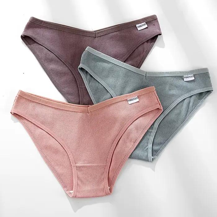 FINETOO culotte femme sous-vêtements en coton M-4XL Sexy taille V slips fille taille basse culotte douce femmes caleçons femme Lingerie nouveau