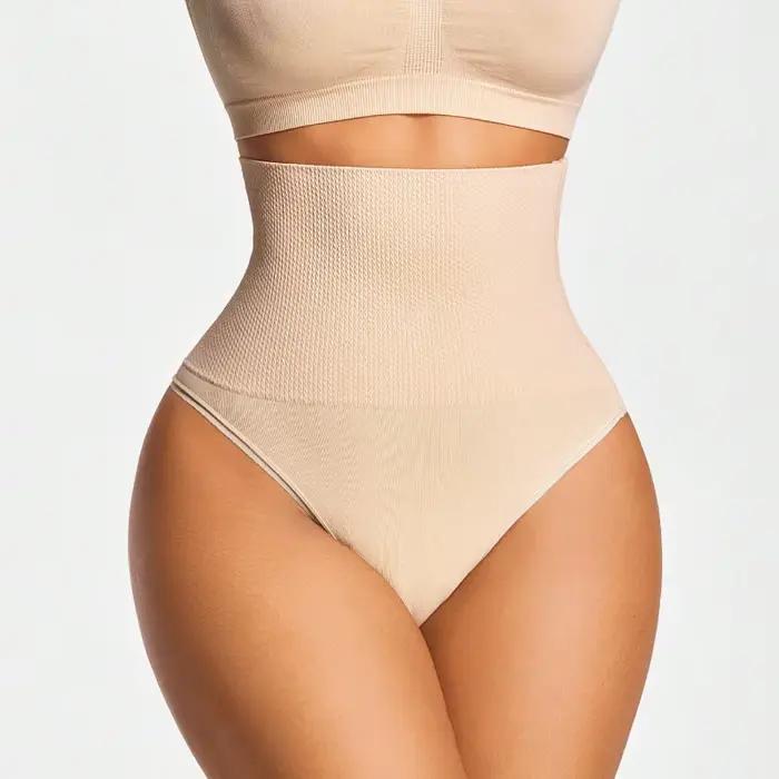 Culotte gainante taille haute amincissante effet ventre plat avec crochets, style string, type corset, grande taille