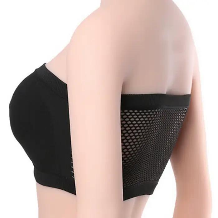 Femmes Bandeau extensible soutien-gorge sans bretelles à la mode été maille solide soutien-gorge sans bretelles adapté aux hauts à une épaule