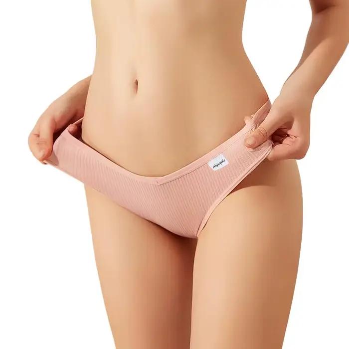 Dámské sexy bavlněné kalhotky, pohodlné spodní prádlo, pevná lingerie, 6 kusů