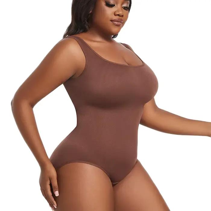 Velké velikosti dámské body kalhotky Sexy tréninkový jednodílný úbor do posilovny tvarující břicho sportovní oblečení kombinéza bez rukávů XL-5XL