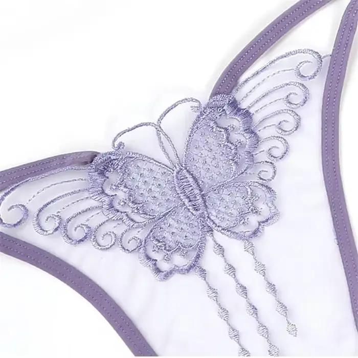 Culotte entièrement transparente pour femmes, Sexy, ajouré, papillon, taille basse, sans couture, Lingerie féminine, nouvelle collection 2024