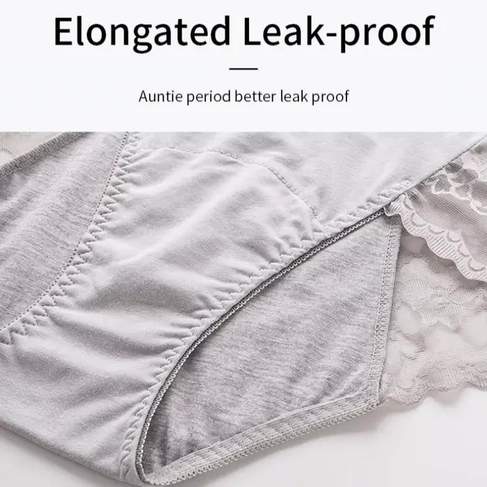 Culotte menstruelle anti-fuite pour femmes, dentelle respirante, sexy, imperméable, taille moyenne, période physiologique, sous-vêtements sans couture