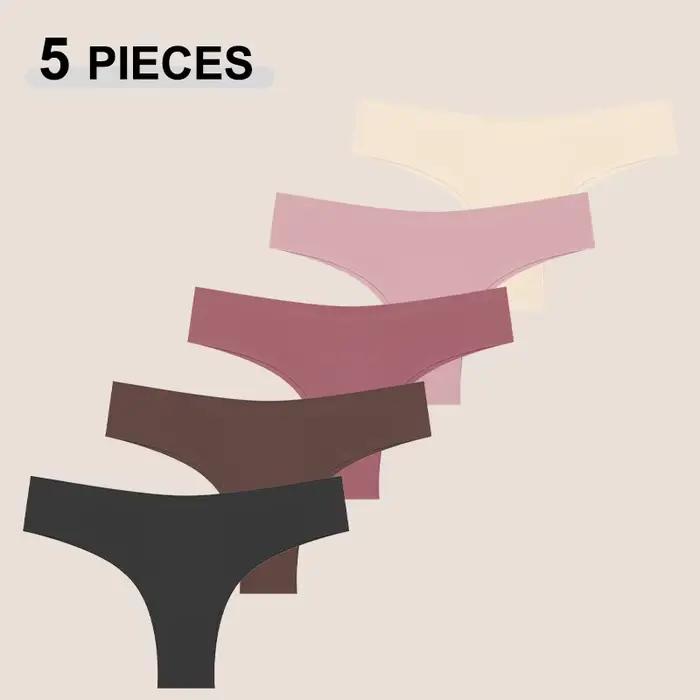 5 pièces culottes sans couture pour femmes culotte brésilienne Sexy femme taille basse couleur unie slips confortable Invisible respirant Lingerie