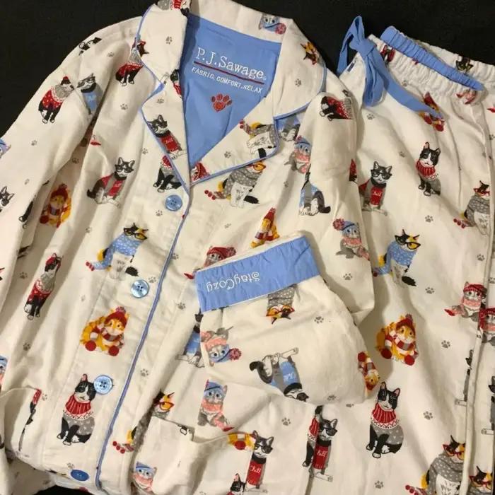 Pyjama assorti 2 pièces ensemble femmes Pj ensembles femmes 2 pièces ensemble tenue 100% coton pyjamas pour femmes ensemble de vêtements de détente vêtements de nuit amples