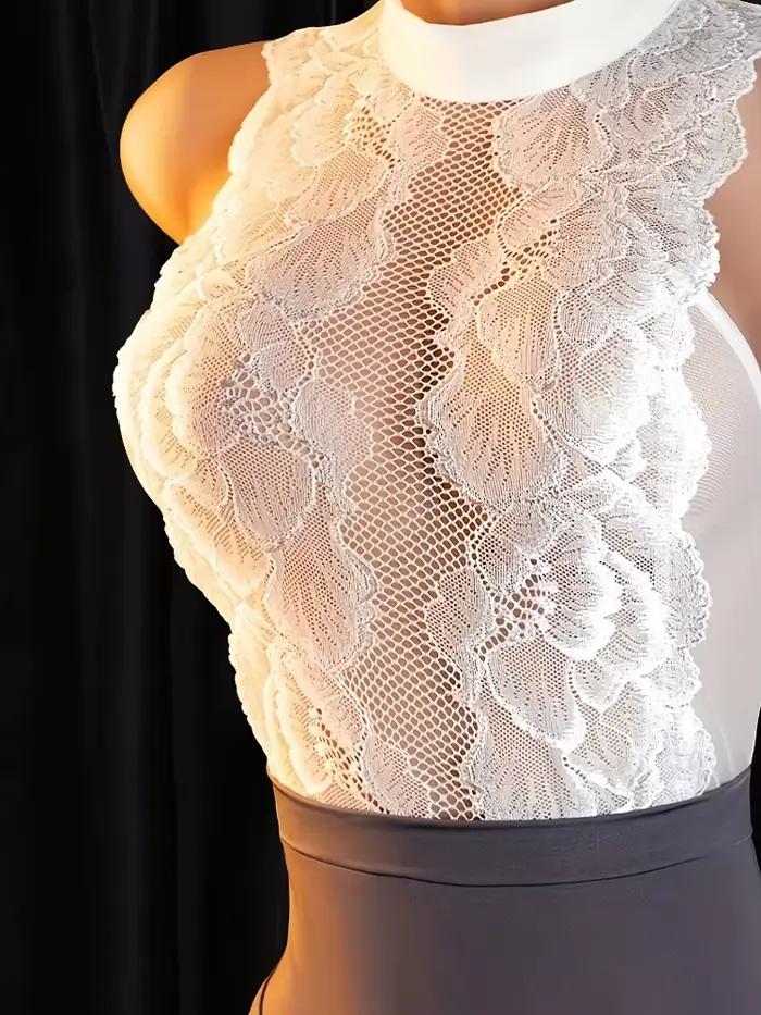 Ensemble de lingerie sexy pour femmes, tenue d'hôtesse et uniforme de secrétaire en dentelle, pour jeu de rôle professionnel, avec jupe couvrante et détails évidés séduisants
