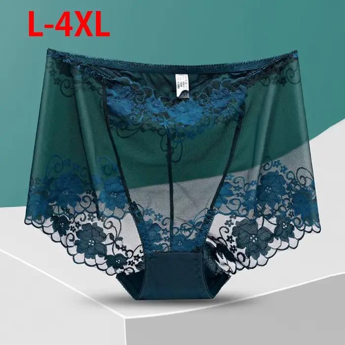 Culottes de grandes tailles CRWC en dentelle transparente pour femmes, sous-vêtements féminins élégants et sensuels pour occasions spéciales