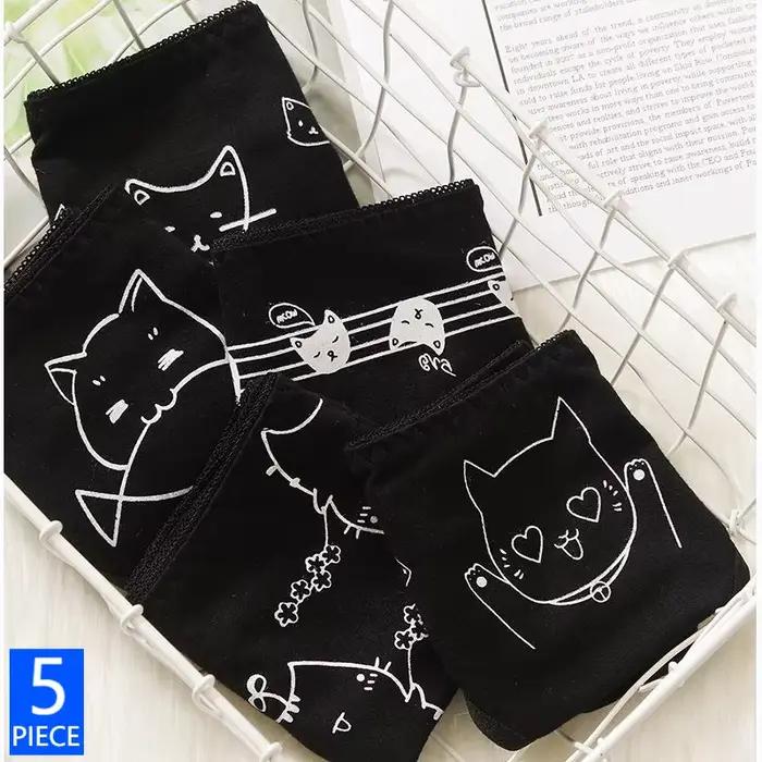 5 pièces culottes pour femmes dessin animé sous-vêtements en coton Shorts Sexy femme Triangle doux respirant filles slips dames sous-vêtement M-XL
