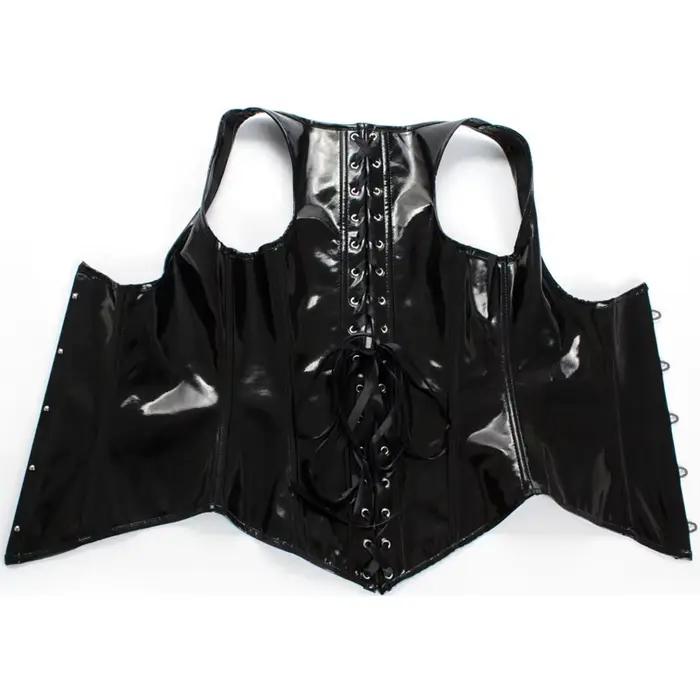 Corset de costume gothique sexy, Bustier Cincher basque, Faux cuir, Bustier en PVC, Shaper de batterie, Steampunk, Lingeries