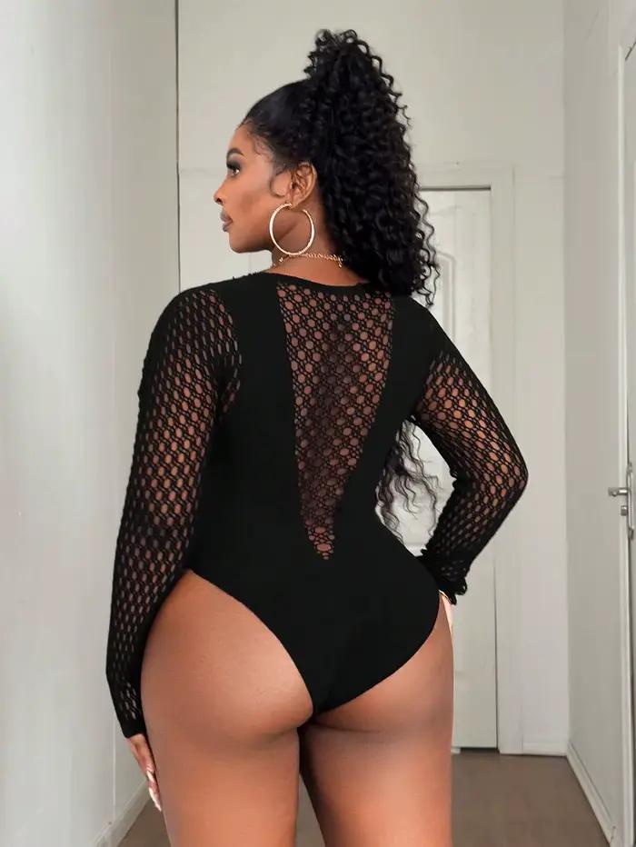 Sexy přiléhavé body pro ženy s dlouhým rukávem