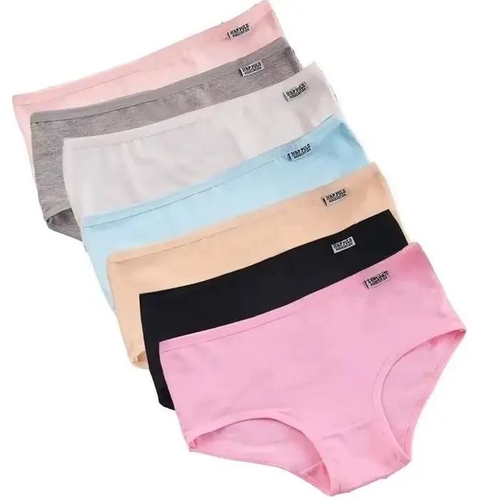 Lot de 7 culottes en coton pour femmes, slips solides doux et respirants, sous-vêtements de tous les jours confortables
