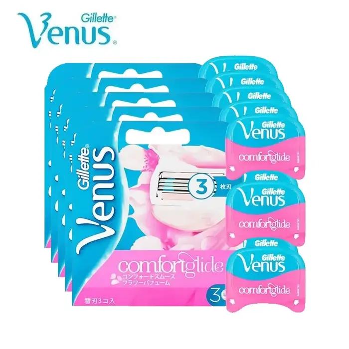 Gillette Venus-Lame de rasoir avec spa lisse pour femme, lame de rasage tranchante à 3 couches, tête de rechange, cadeaux pour dame, courbe du corps