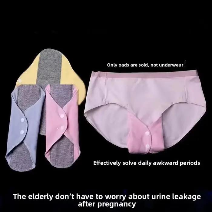 Lot de 5 Culottes Menstruelles Réutilisables en Coton, Lavables, Anti-Fuites, pour Incontinence, Sous-vêtements d'Hygiène Féminine