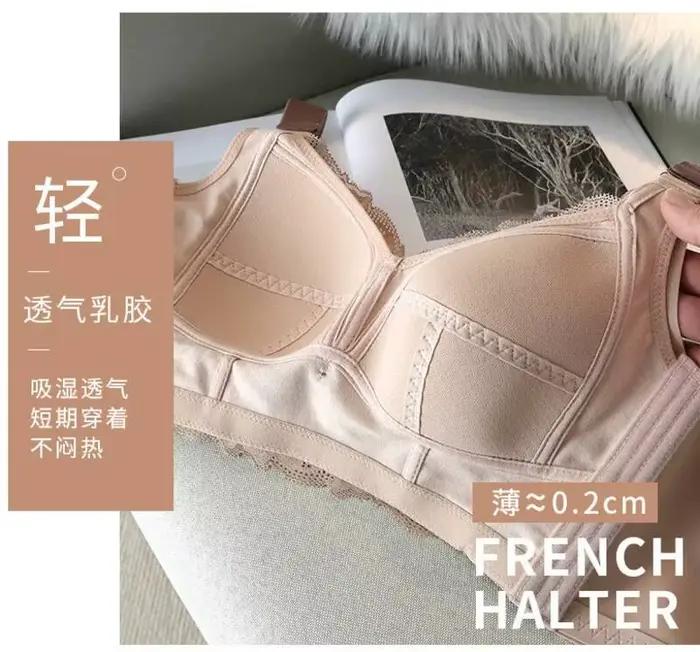 Soutien-gorge en Latex avec Soutien Latéral pour Femme, Sous-vêtements de Grande Poitrine, Montagne Complète, 75 80 85 90 95 B C D E