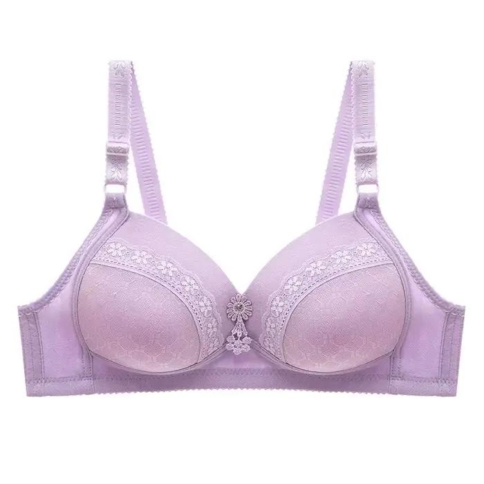 Soutien-gorge sans fil réglable grande taille, fin et confortable, anti-affaissement, respirant, sexy, dos froncé, embellissant, absorbant la transpiration