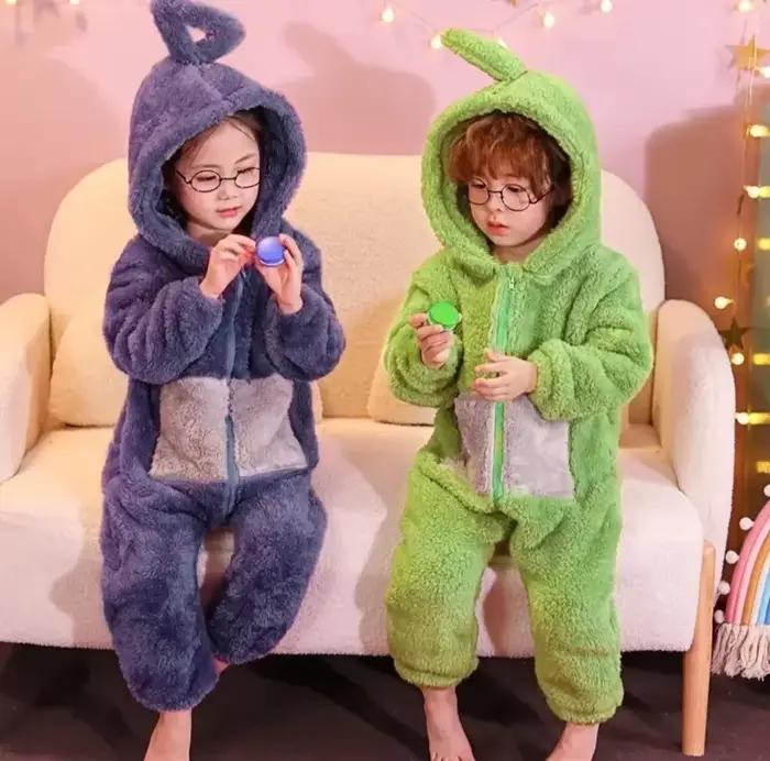 Adultes enfants Onesies doux manches longues pyjamas Dipsy Tinky Winky Po Lala Costumes maison vêtements femmes unisexe Homewear combinaison