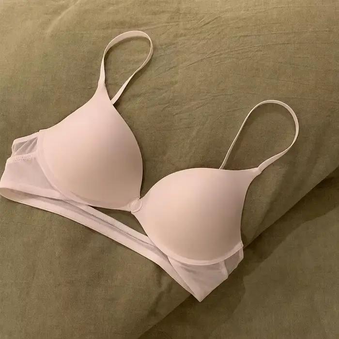 Soutien-gorge push-up à fermeture avant pour femme, dos en U, sans couture, sans armatures, ultra-fin, bralette d'été, rehaussement pour petite poitrine, bretelles amovibles
