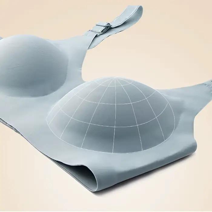 Soutiens-gorge sans couture pour femmes, style fin, couleur gelée, doux, sans armatures, lingerie confortable, décolleté en V profond, effet push-up