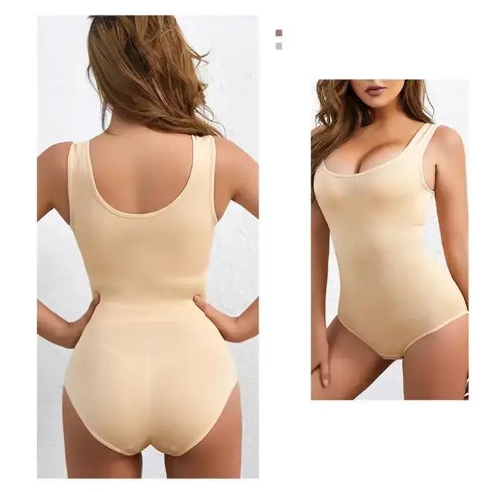 Body Shapewear pour femmes sans couture solide façonnage complet Body col rond contrôle du ventre minceur corps Shaper sous-vêtements et Shapewear