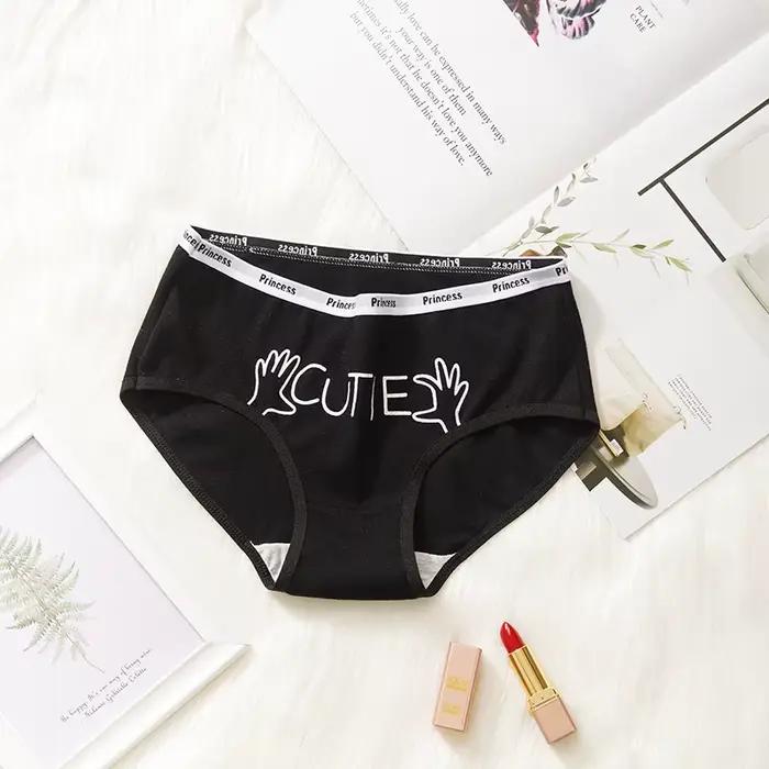IEUHIA – culottes en coton pour femmes, sous-vêtements à taille moyenne, doux et respirants, slips de dessin animé pour femmes, sous-vêtements féminins, 5 pièces