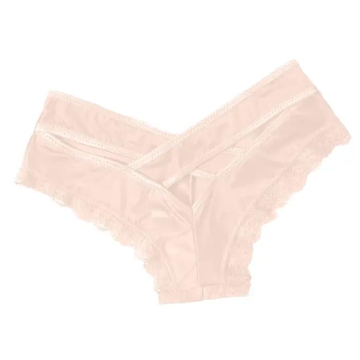 Femmes Sexy sans couture culotte brésilienne dentelle caleçon Transparent maille crochet slips respirant taille basse Ropa intérieur Femenina
