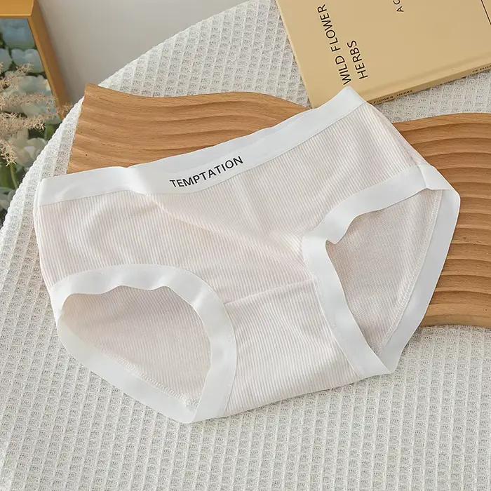 Culotte en coton M-XL pour femmes, culotte sexy en dentelle, slips de lettres de confort pour filles, taille moyenne, caleçon sans couture, lingerie féminine