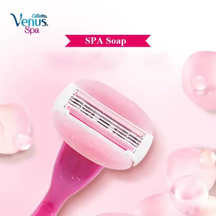 Gillette Venus-Lame de rasoir avec spa lisse pour femme, lame de rasage tranchante à 3 couches, tête de rechange, cadeaux pour dame, courbe du corps