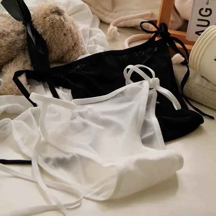 Sous-vêtements transparents Sexy pour femmes, bretelles réglables, culotte en maille taille basse, Feme érotique Transparent, besoin de ne décolle pas, slips, Lingerie
