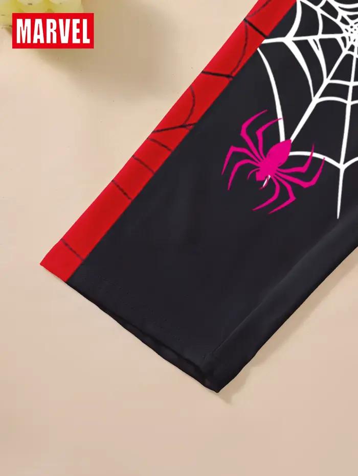 Ensemble 2 pièces Spider Man pour garçon, haut à manches courtes et pantalon à motif de dessin animé mignon, vêtements de nuit, vêtements de maison