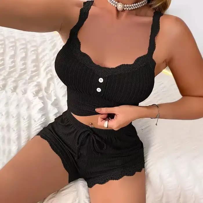 Dámské pyžamové sety Pijama Pyžama pro ženy letní sexy noční prádlo na spaní