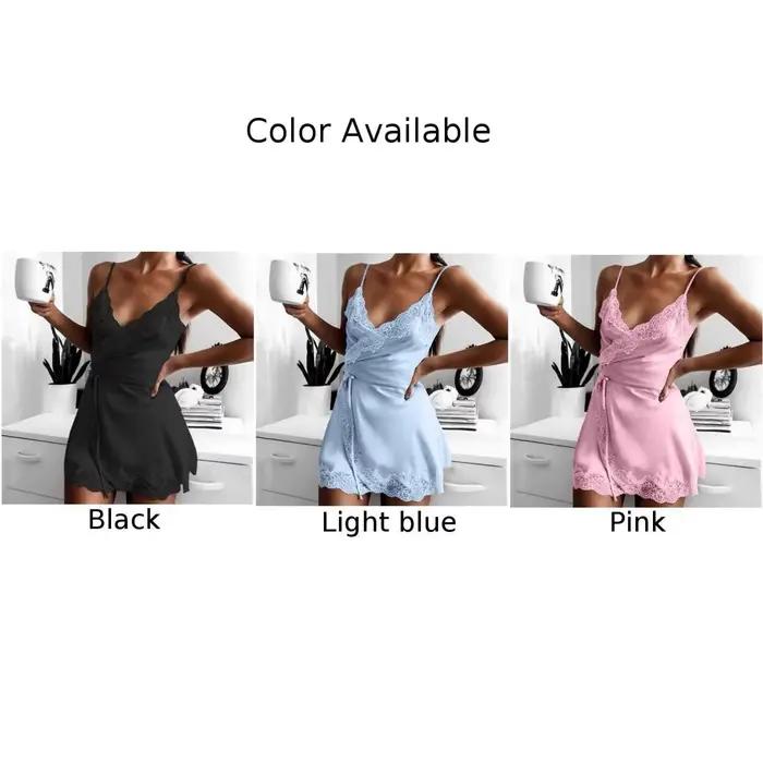 Chemise de nuit sexy en satin pour femmes, lingerie en dentelle, vêtements de nuit, pyjamas, haut, sous-vêtements chauds, chemise de nuit, pyjamas, vêtements de nuit, 7. 0
